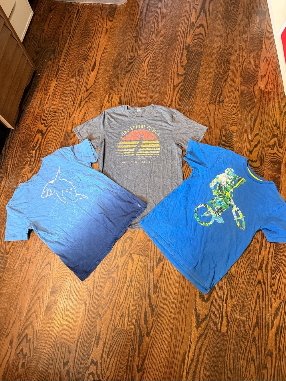 Old Navy Boys Graphic Tee Trio in Blue and Gray - Picture 1 of 7